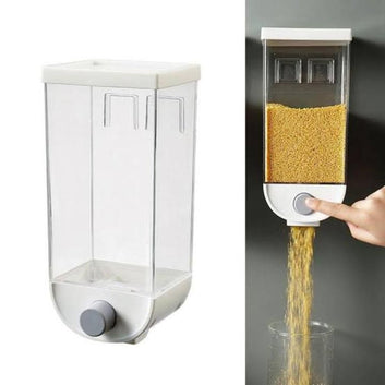 1Pc 1500ml Self-Adhesive Grain Dispenser | Wall Mounted Rice & Grain Storage Box | Kitchen Food Organizer Container | Dry Fruit Dispenser