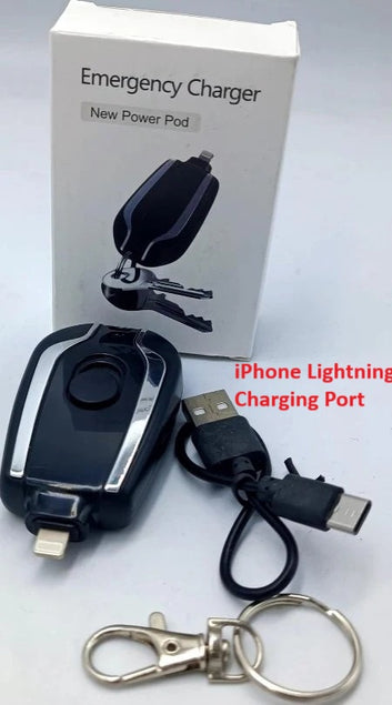1500Mah Portable Keychain Power Bank With Telescopic Plug Design And One Button Shrink Feature For iPhone - Without Cable | (Random Colour)